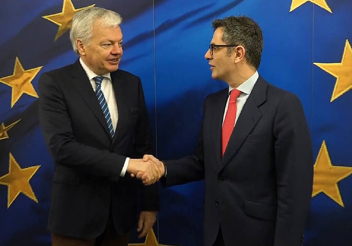 Didier Reynders y Félix Bolaños reunidos en Bruselas