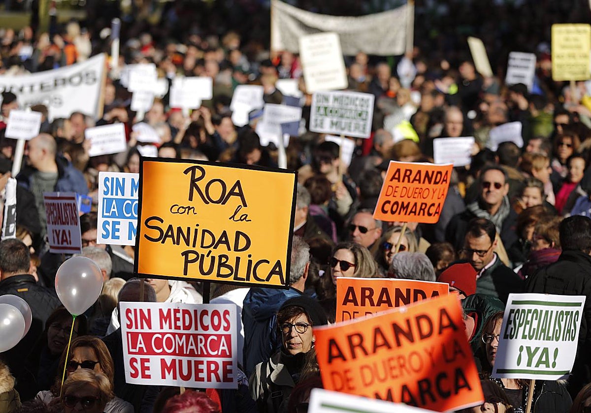 Manifestación por la sanidad en Valladolid en 2019