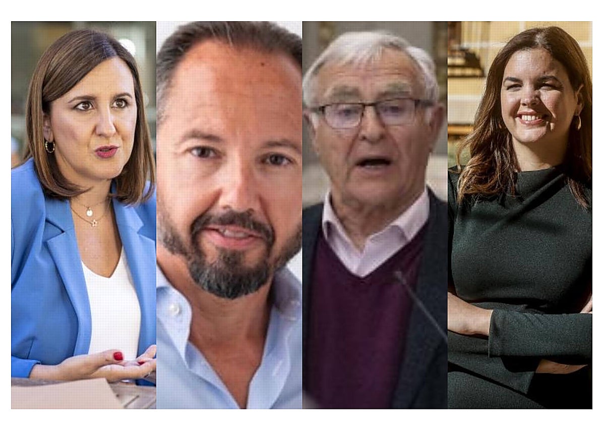 María José Catalá (PP), Juan Manuel Badenas (Vox), Joan Ribó (Compromís) y Sandra Gómez (PSPV-PSOE)