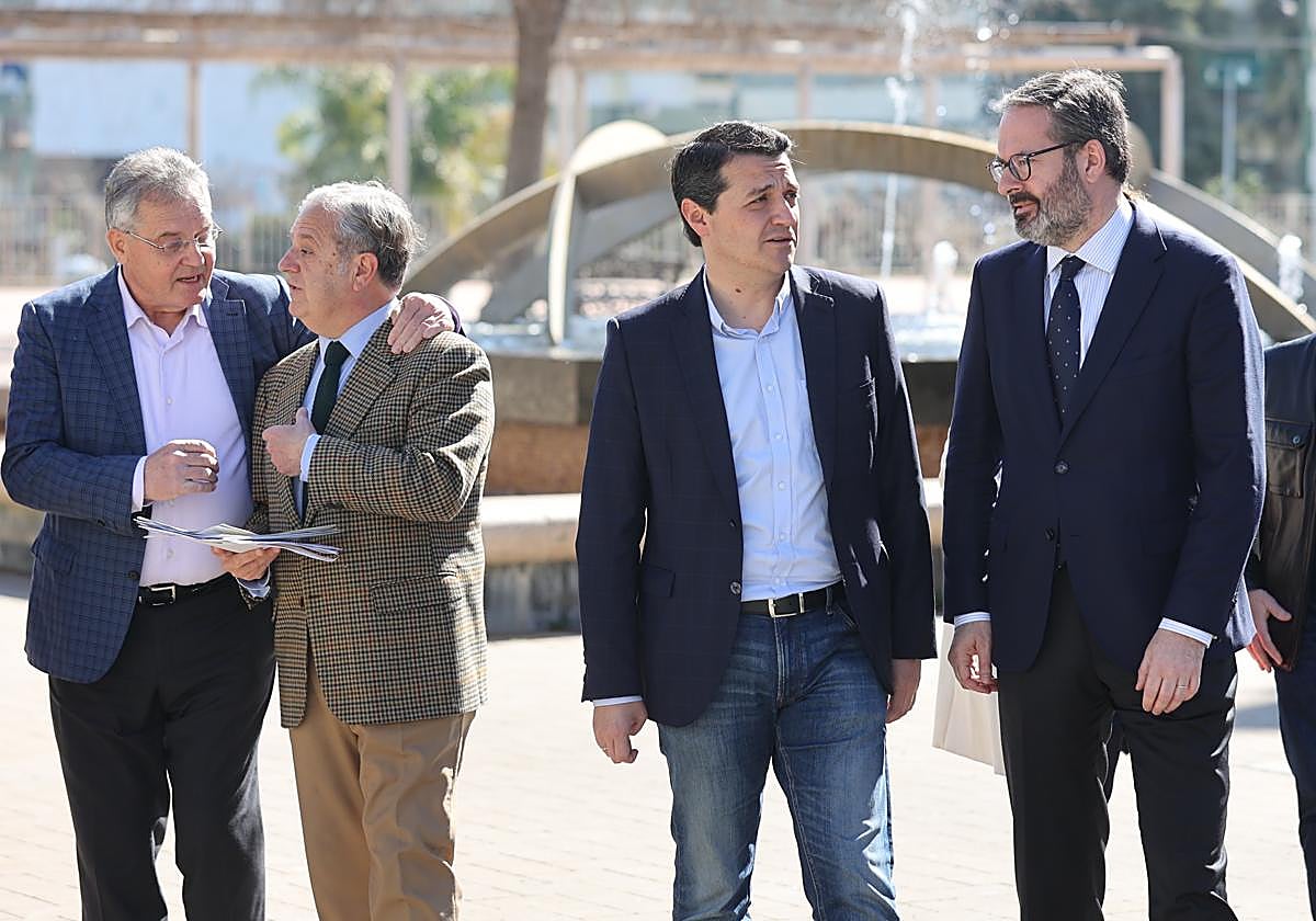 Muñoz, Fuentes, Molina y Bellido, este miércoles, en el Parque Figueroa