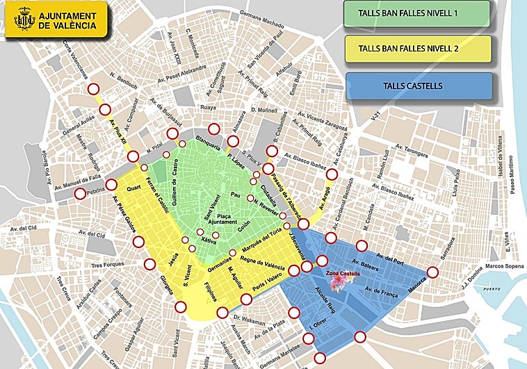 Fallas Valencia 2023: calles cortadas, parking gratis y cambios en la zona azul de la ORA