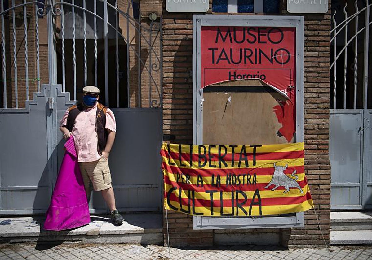 Concentración taurina en Barcelona, en 2020
