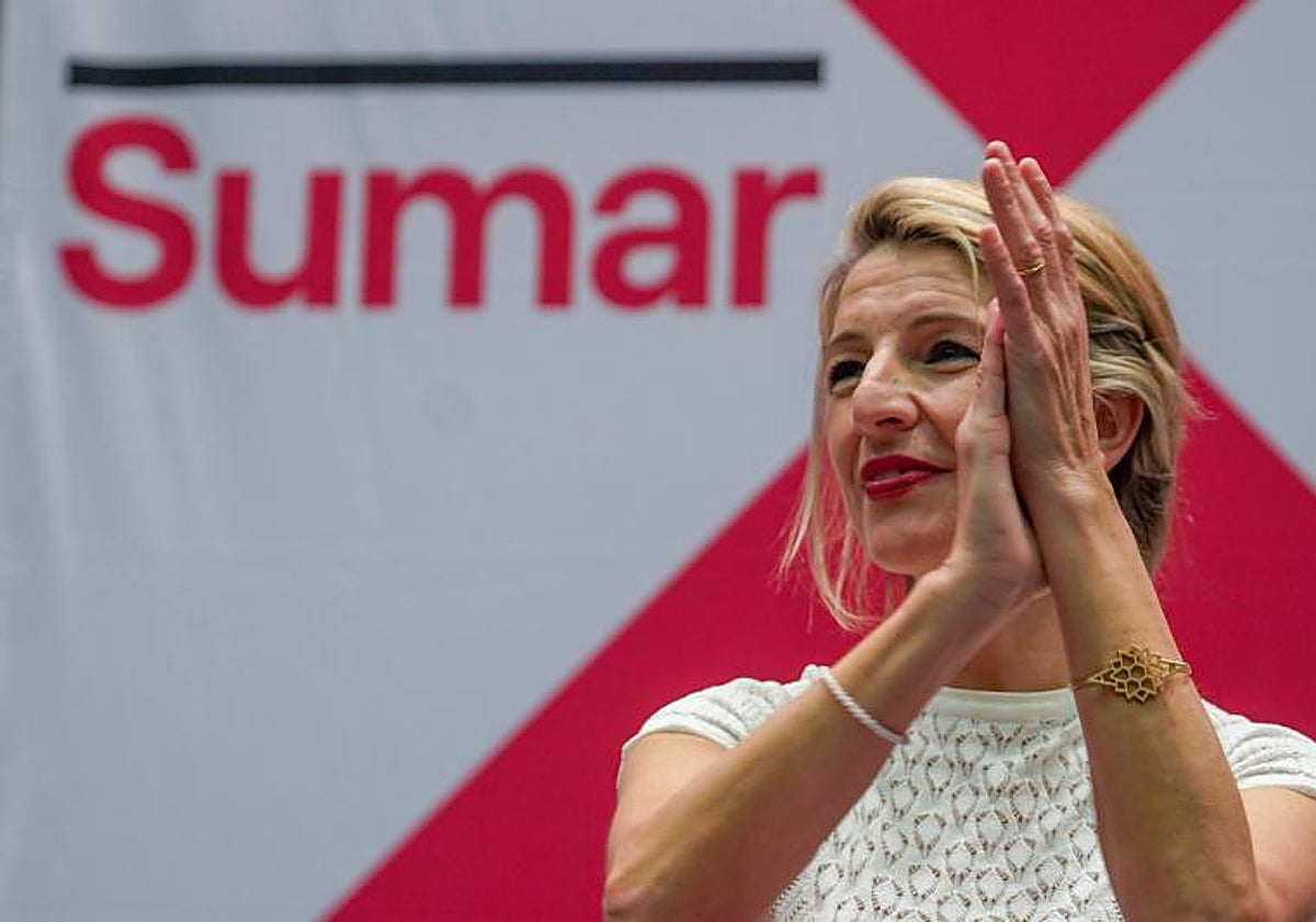 La vicepresidenta segunda del Gobierno y ministra de Trabajo y Economía Social, Yolanda Díaz, durante acto de escucha de su proyecto Sumar en Andalucía a 19 de marzo del 2023 en Sevilla