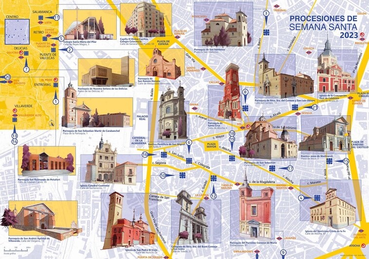 Semana Santa de Madrid: un mapa ilustrado de tesoros cofrades