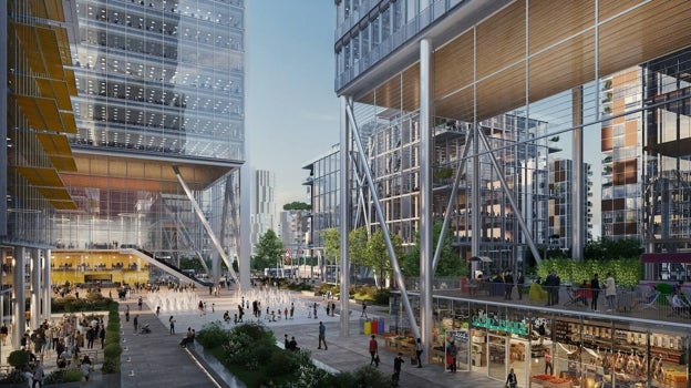 Recreación del distrito financiero de Madrid Nuevo Norte