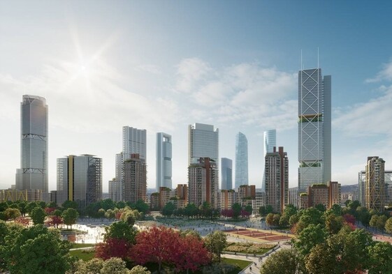 Recreación del futuro 'skyline' del centro de negocios de Madrid Nuevo Norte