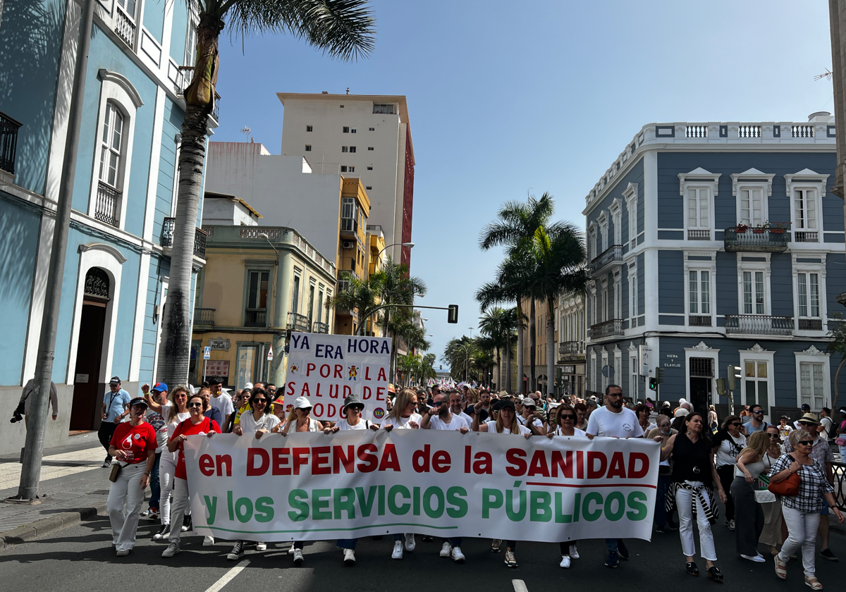 Manifestación por la sanidad pública en Las Palmas de Gran Canaria