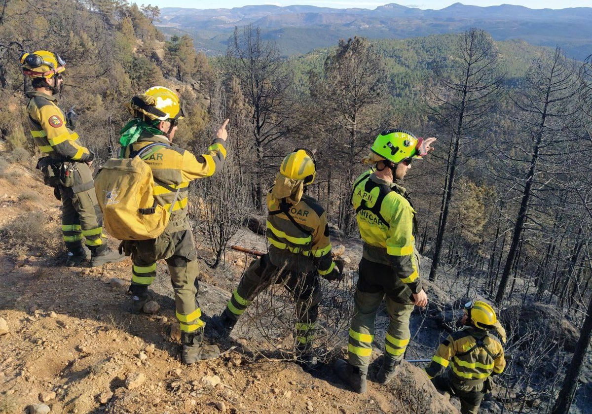 Castilla-La Mancha también trabaja en la extinción del incendio de Teruel y Castellón