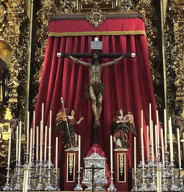 El Cristo de la Providencia, en su altar de cultos