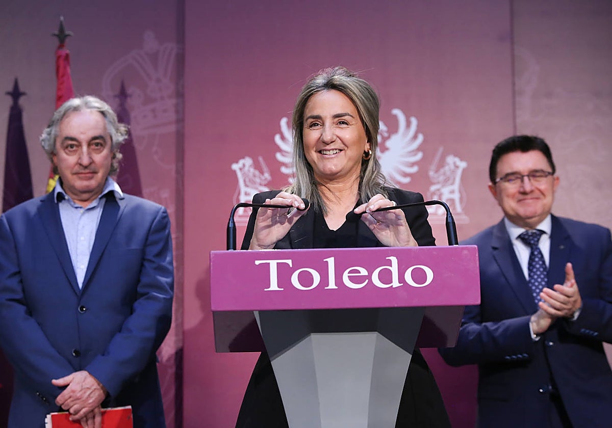 La alcaldesa, durante la presentación de la Semana Grande del Corpus