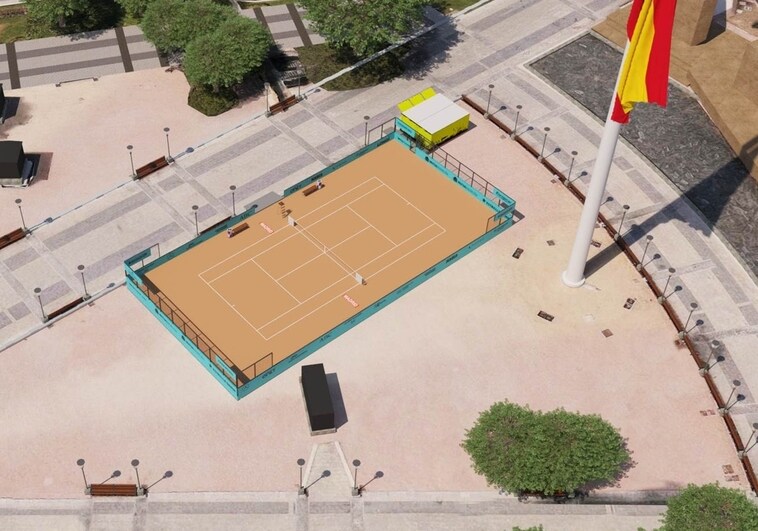 Una pista inédita en Colón para acercar el tenis a los madrileños