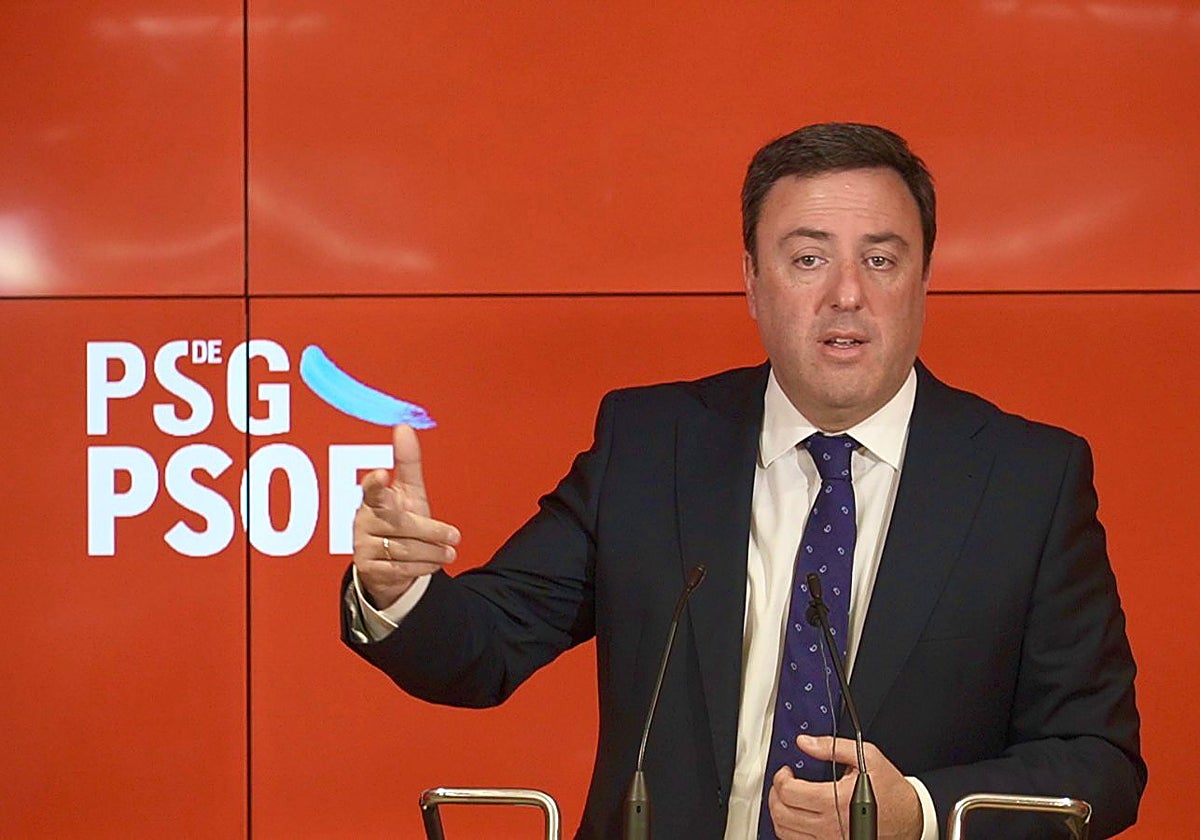 González Formoso, durante la rueda de prensa del miércoles en Santiago