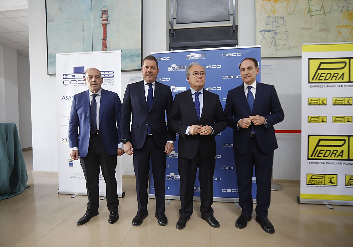 Los presidentes de ATA, Cepyme, CECO y CEA, este martes, en Córdoba