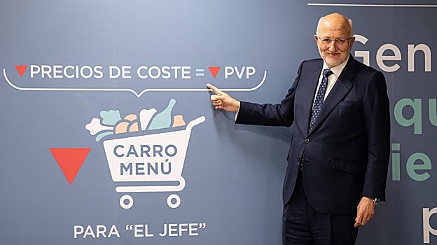 Imagen del presidente de Mercadona, Juan Roig, tomada durante la última presentación de resultados de la compañía