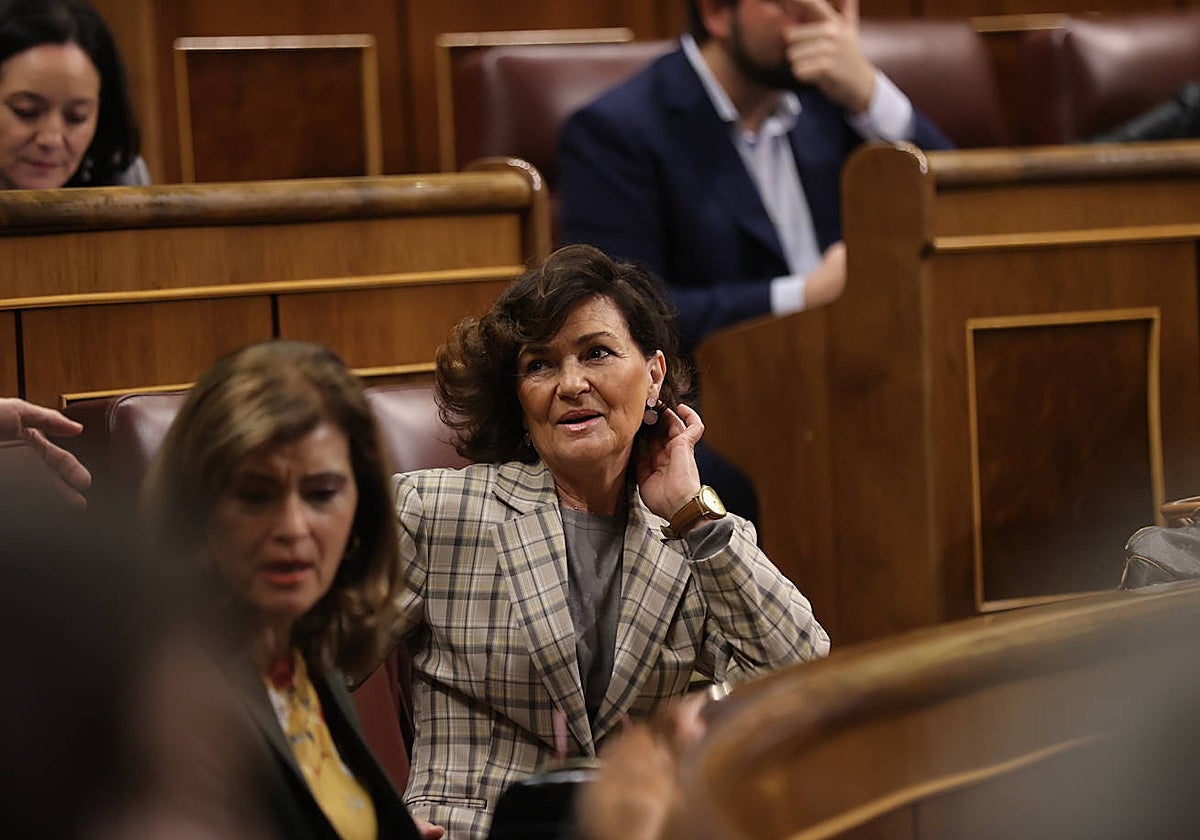 Carmen Calvo, en el Congreso de los Diputados