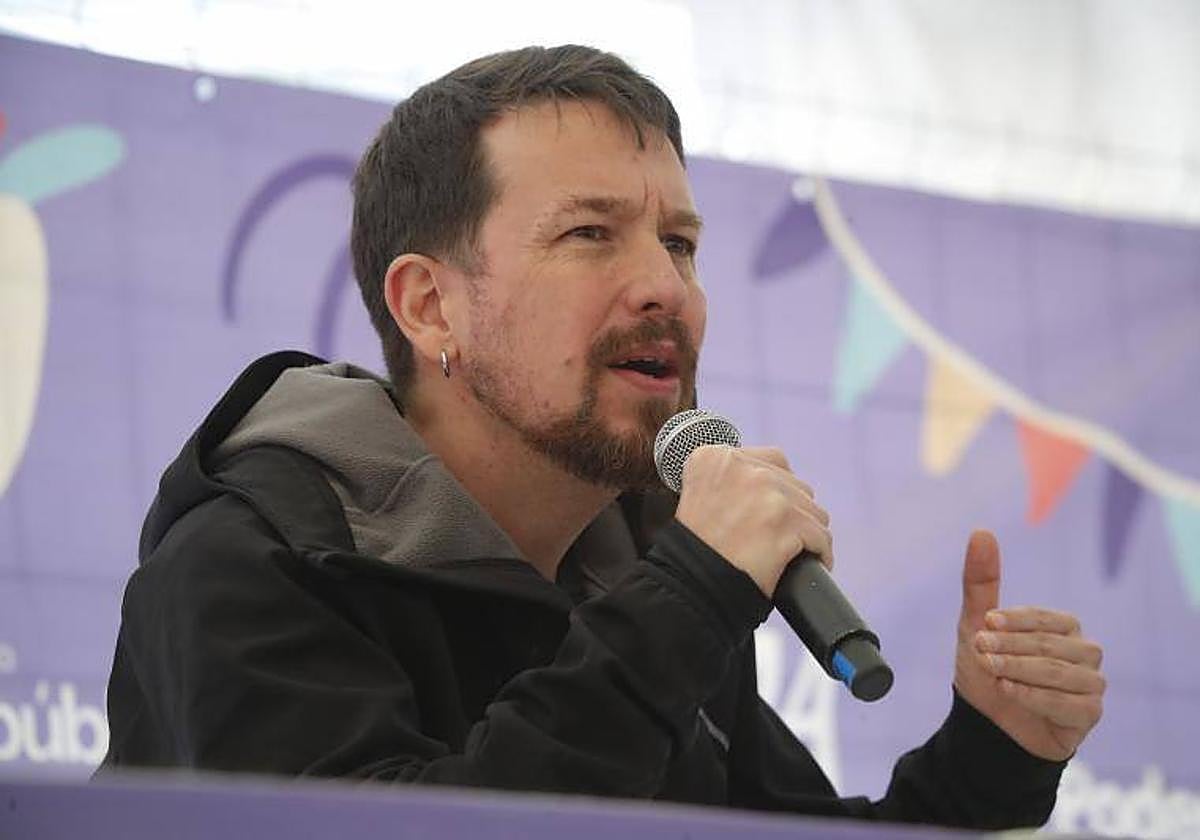 El ex secretario general de Podemos, Pablo Iglesias, durante la inauguración de la Fiesta de la Primavera en Zaragoza