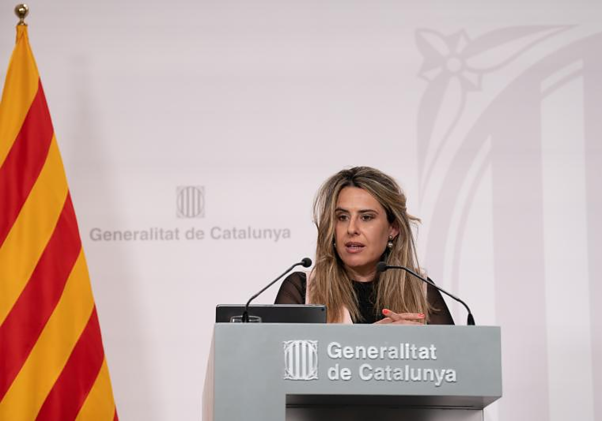 Patrícia Plaja, portavoz de la Generalitat de Cataluña, durante su comparecencia ante la prensa