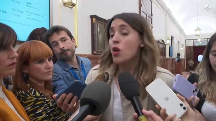 Irene Montero advierte al PSOE del apoyo del PP a su reforma del sí es sí