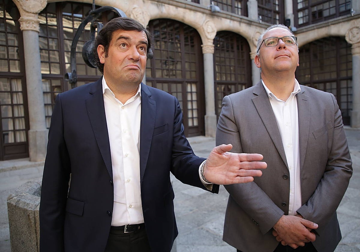 El candidato del Partido Popular a la Alcaldía de Zamora en las Elecciones Municipales del 28 de mayo, Jesús María Prada, y el presidente de Por Zamora, Ángel Macías