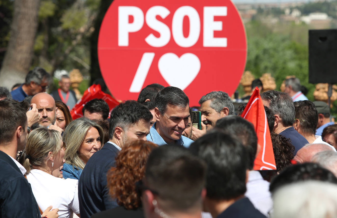 El mitin de Pedro Sánchez en Toledo, en imágenes