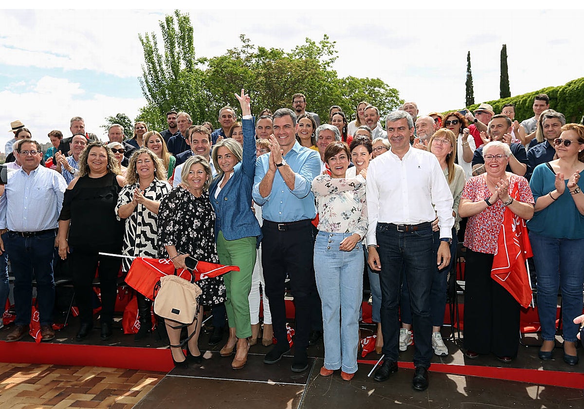 Pedro Sánchez, en el mitin celebrado en el Cigarral del Ángel, en Toledo