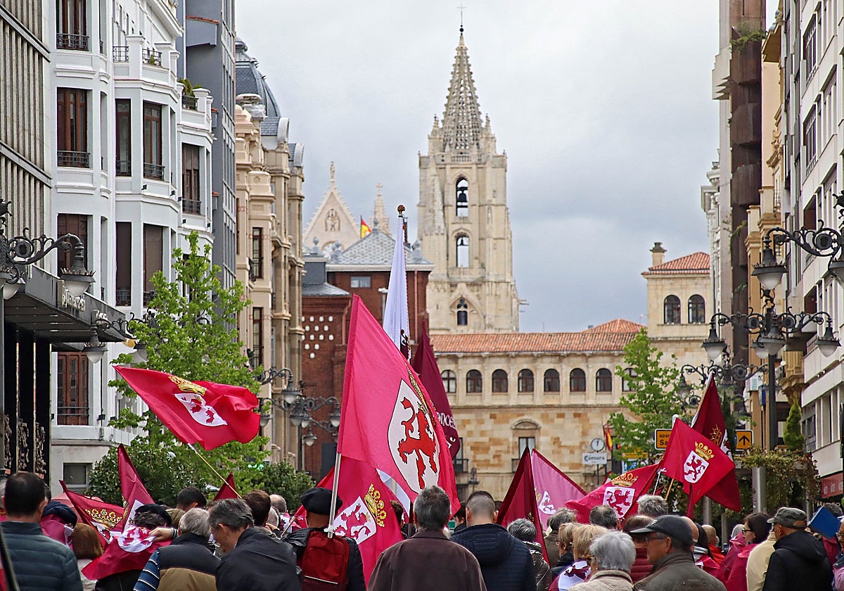 Manifestación por el centro de la capital leonesa