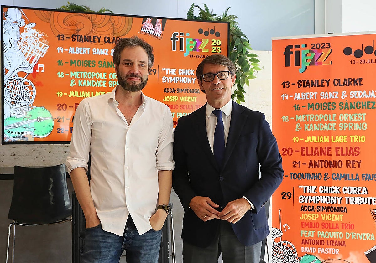 Imagen de Josep Vicent y Juan de Dios Navarro en la presentación de Fijazz 2023