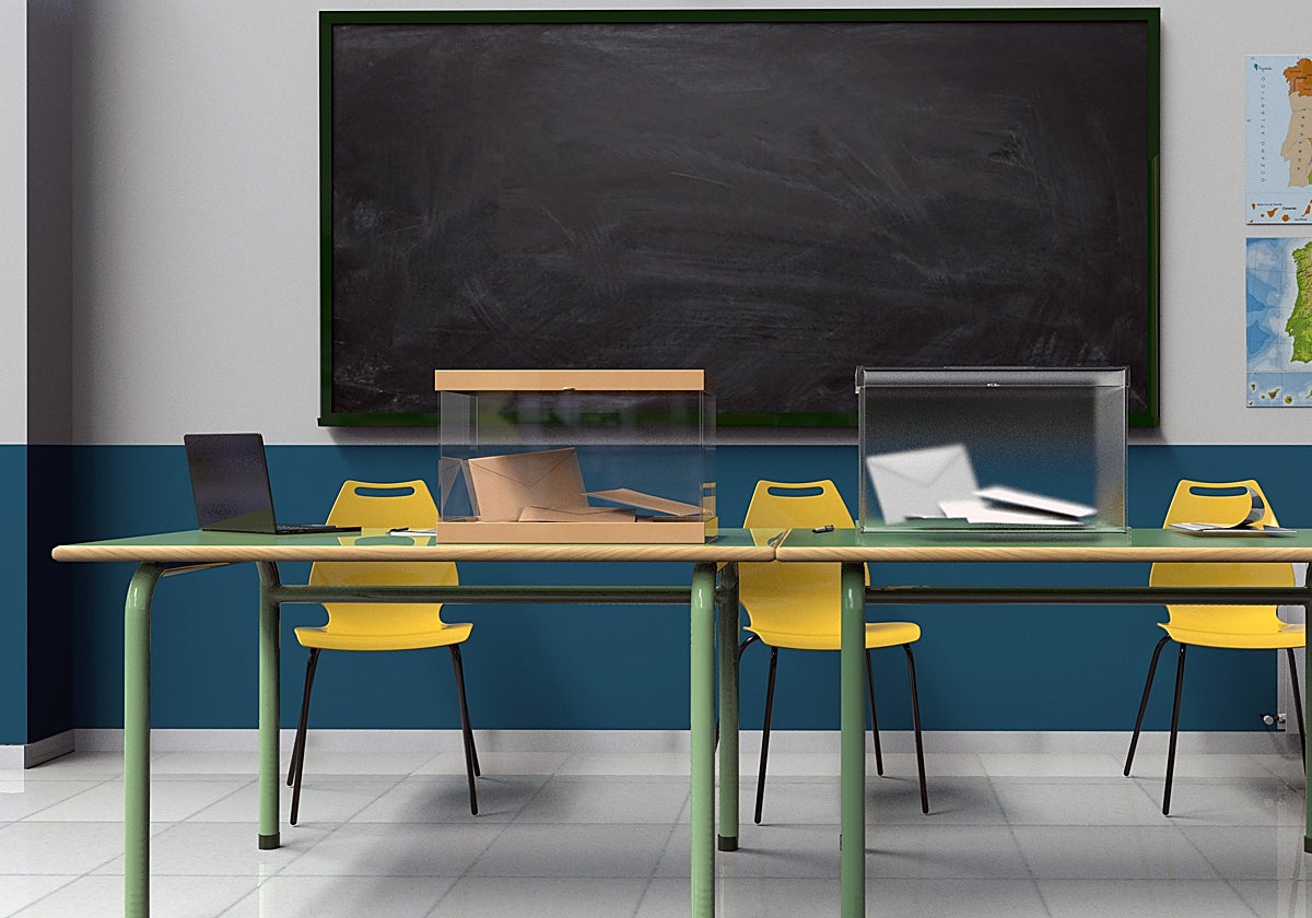 Fotografía de una mesa electoral