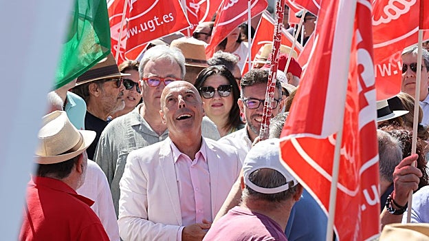 Antonio Hurtado en la manifestación de este Primero de Mayo en Córdoba
