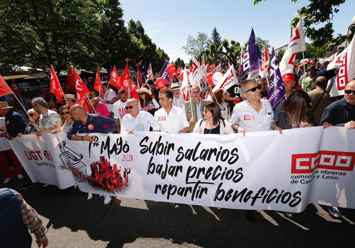 Los líderes sindicales de CCOO y UGT se manifestaron en Valladolid con motivo del Primero de Mayo