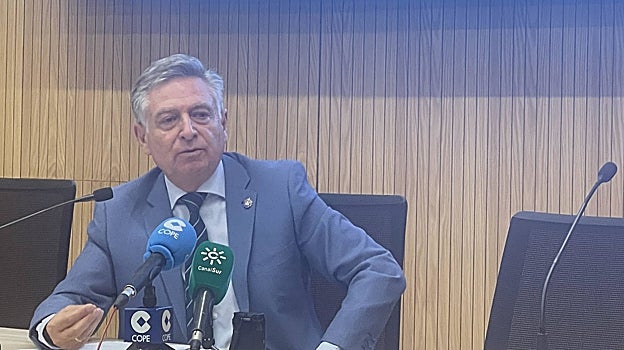 El presidente de la Audiencia, Francisco Sánchez, durante la presentación de la memoria del TSJA