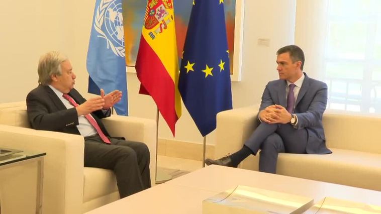 Sánchez recibe en Moncloa al secretario general de la ONU