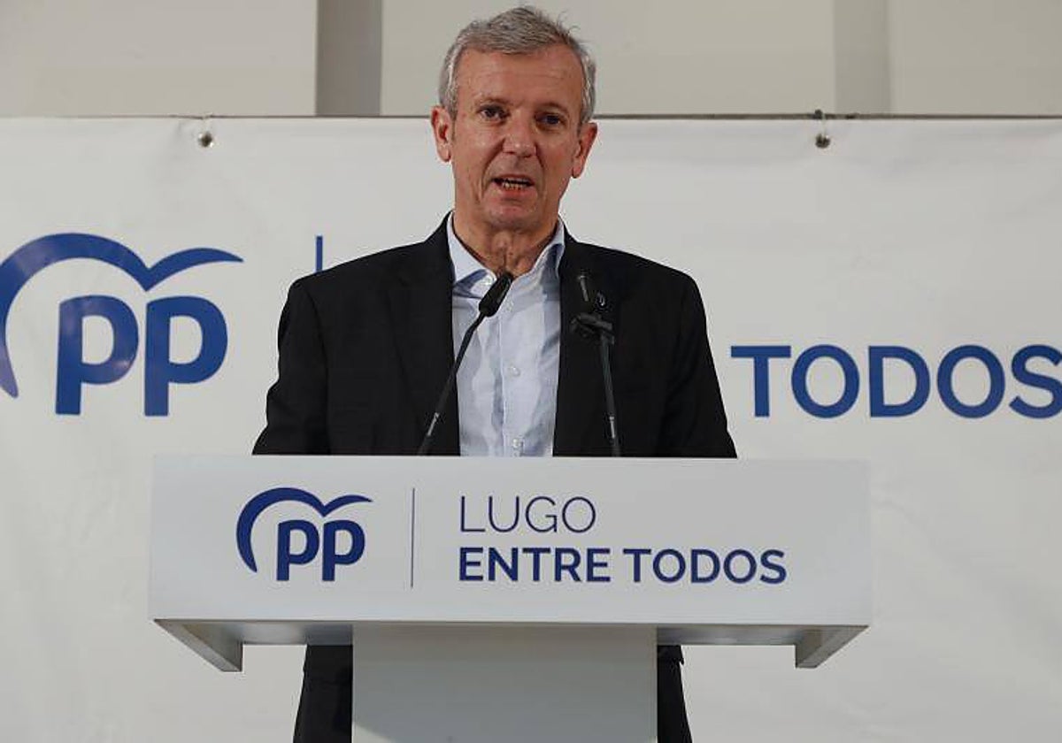 Alfonso Rueda, este viernes durante un acto electoral en Lugo