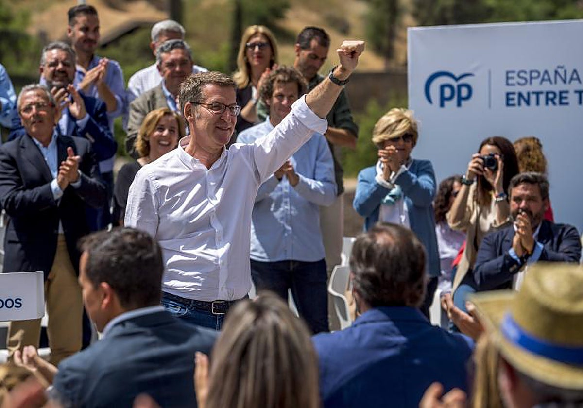 Alberto Núñez Feijóo, ayer, en Galicia