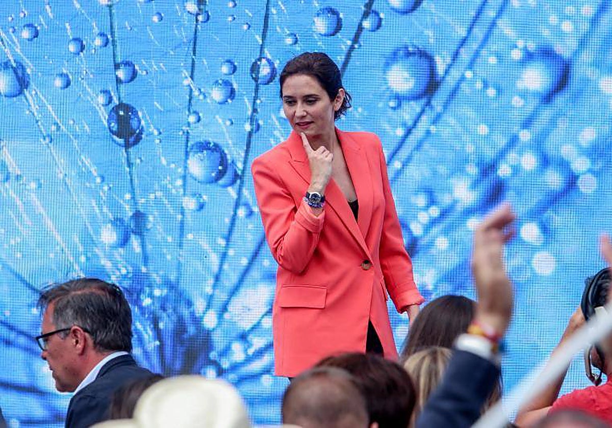 Isabel Díaz Ayuso, el sábado en Getafe, en el segundo día de la campaña electoral