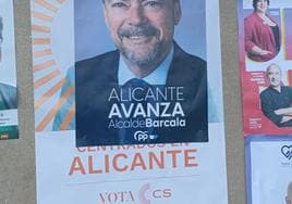 Ciudadanos de Alicante denuncia ante la Junta Electoral que el PP tapa sus carteles del candidato