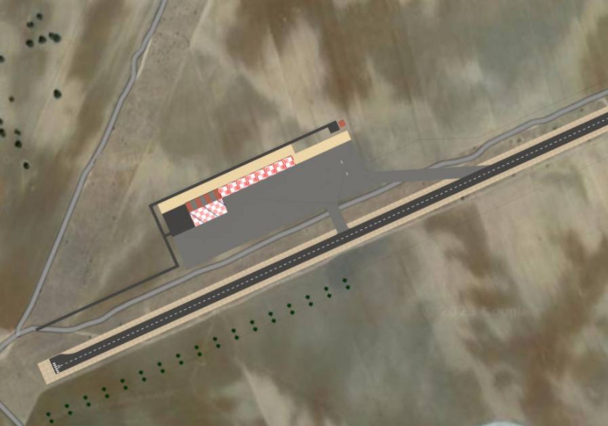 Recreación del futuro aeródromo de Hinojosa del Duque
