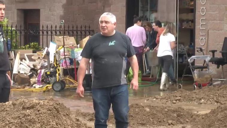 Una lluvia torrencial inunda Vera de Bidasoa