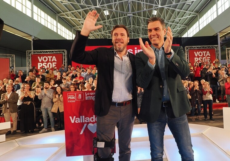 Pedro Sánchez y el alcalde de Valladolid, Óscar Puente