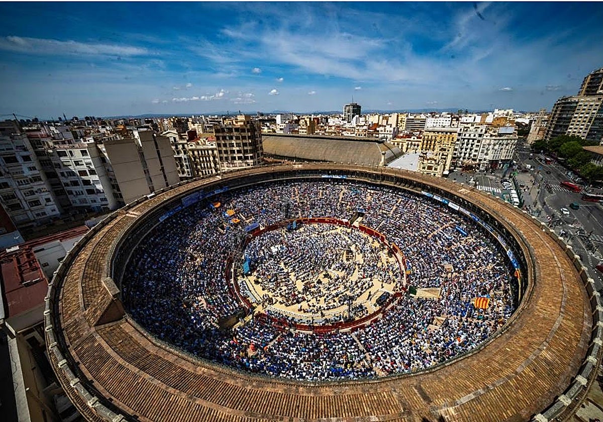 Imagen aérea de la plaza de toros de Valencia