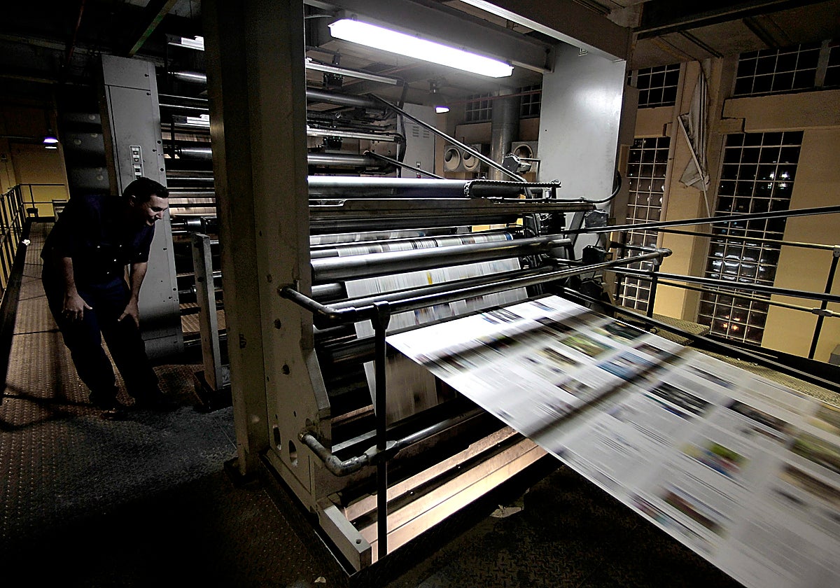 Rotativa  de un periódico