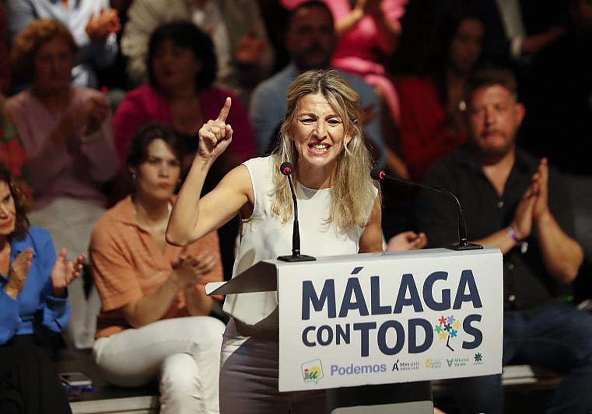 Yolanda Díaz en el acto de campaña ayer en Málaga