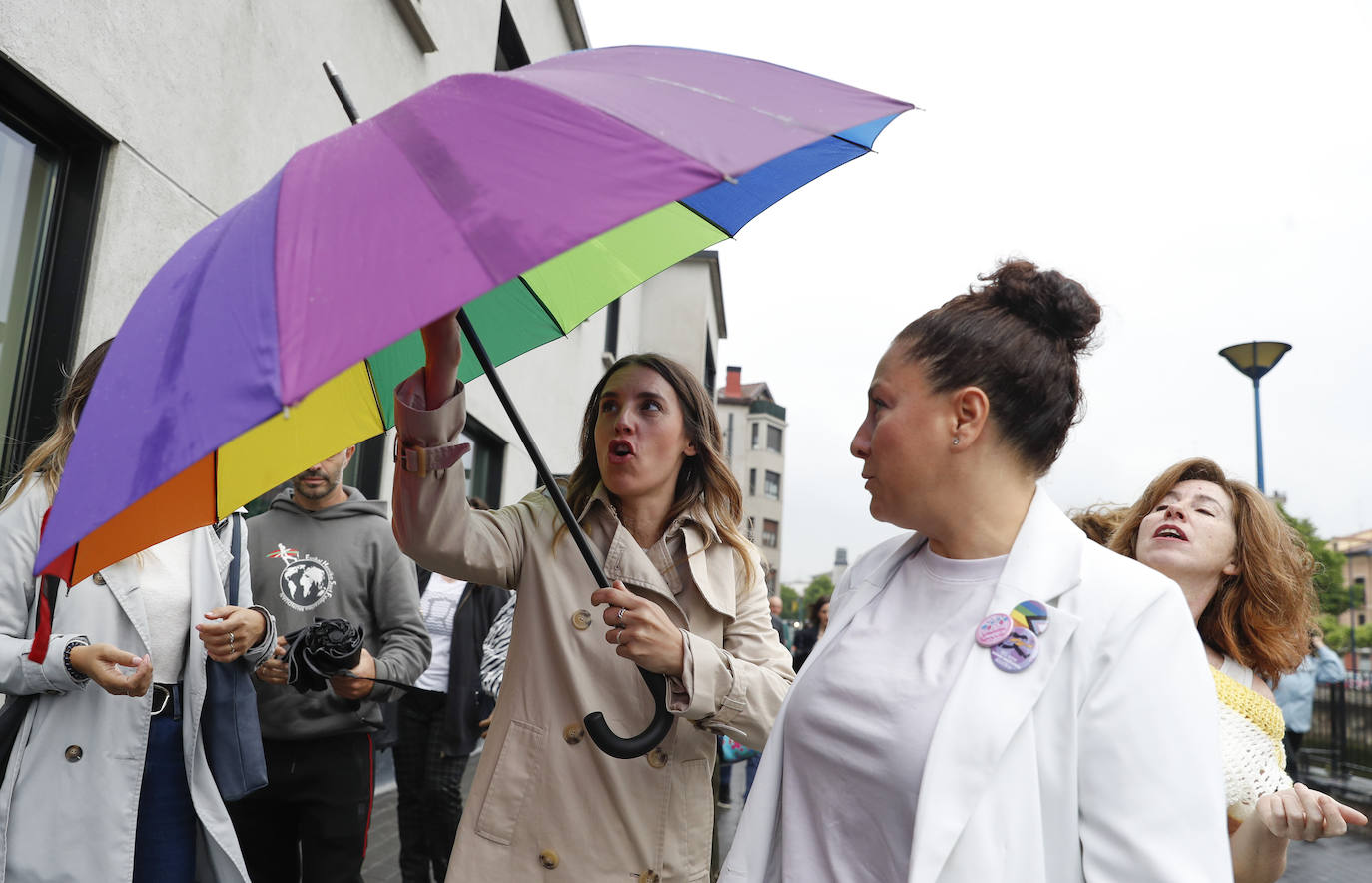 La ministra de Igualdad, Irene Montero, en un acto de campaña en Errenteria