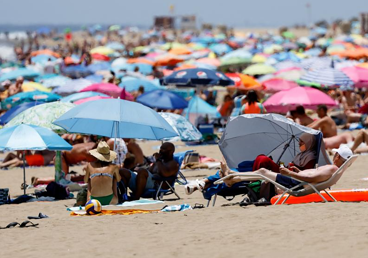 Lleno en la playa de Maspalomas (Gran Canaria)