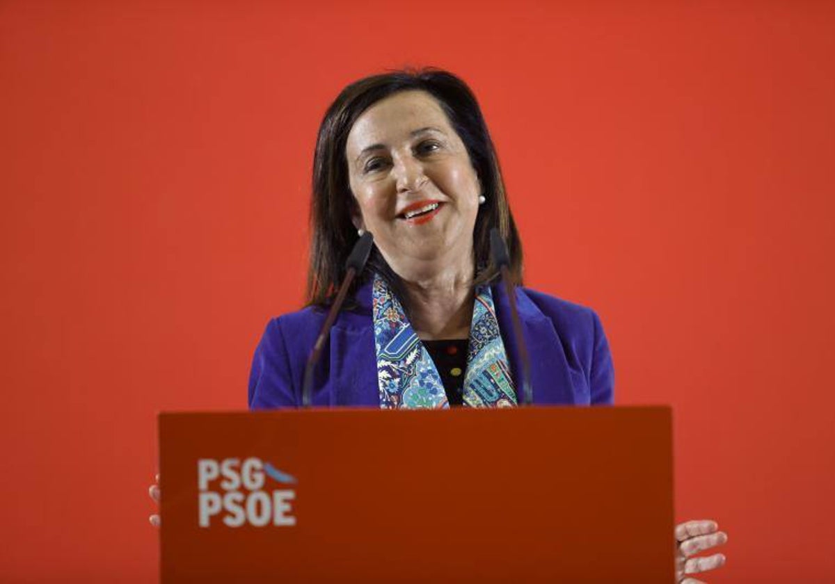 La ministra de Defensa, Margarita Robles, en el mitin de cierre campaña del PSdeG, este viernes en Ferrol