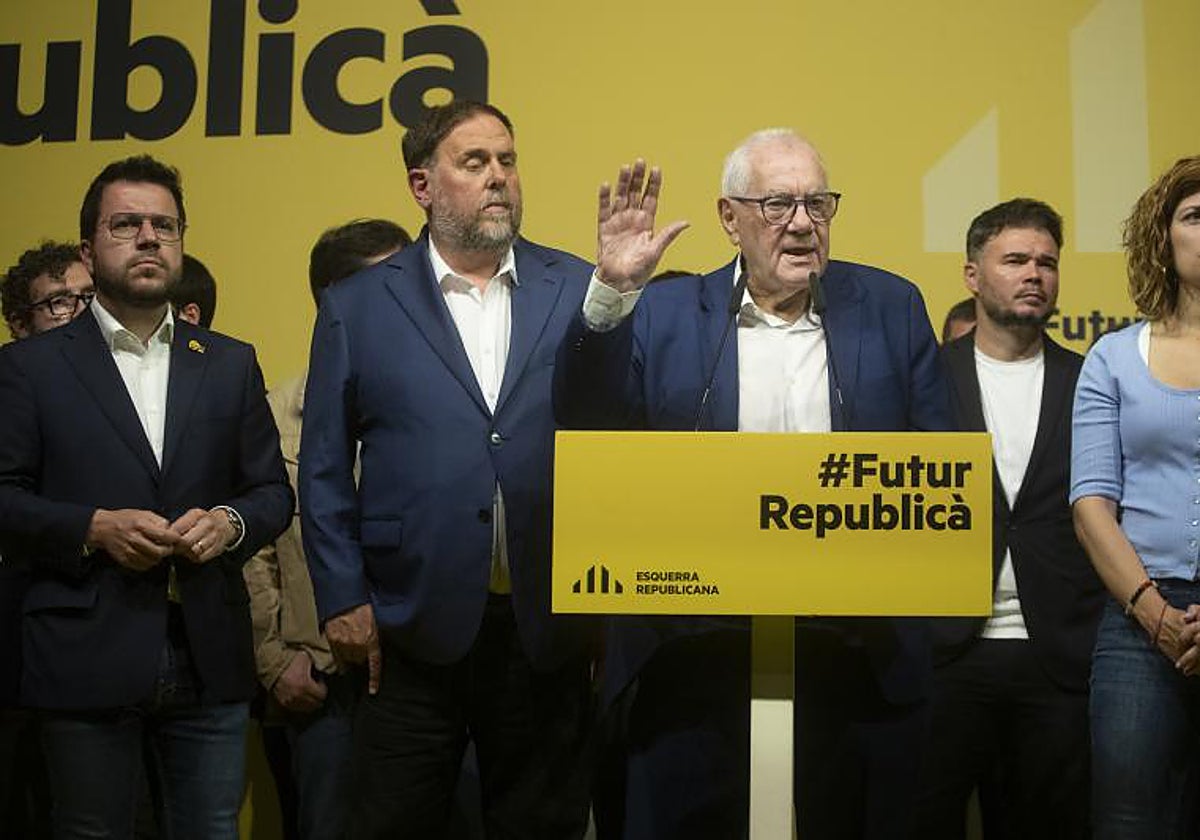Maragall, junto a Aragonès, Junqueras y Rufián