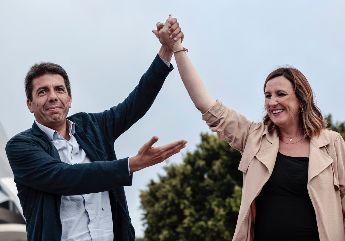 Carlos Mazón y María José Catalá, presidente de la Generalitat y alcaldesa de Valencia tras las elecciones del 28M