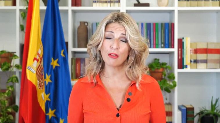Yolanda Díaz "celebra" la bajada del paro y el aumento de las afiliaciones