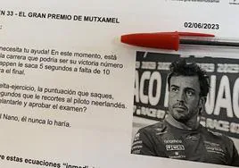 La 33 de Fernando Alonso llega a los exámenes de matemáticas: «El Nano necesita tu ayuda»