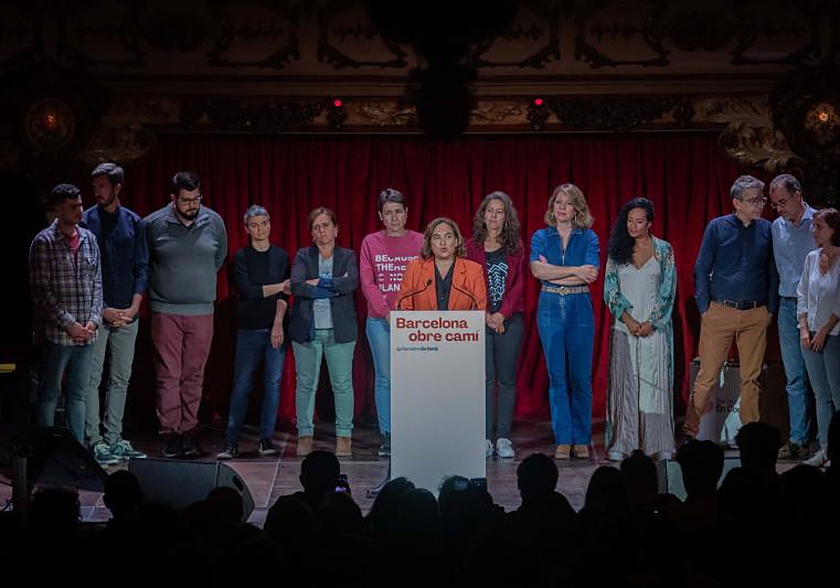 Ada Colau, durante un acto de campaña para el 28M